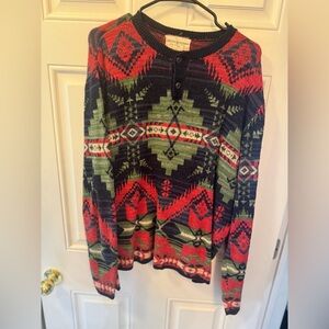 Polo by Ralph Lauren Red and Green Patterned Sweater